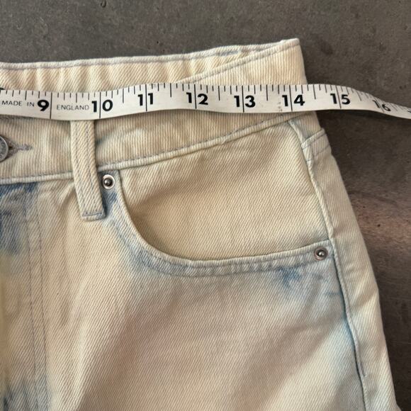 Vintage Y2k Light Wash Bleach Acid Wash Wild Fable Mom Hi Rise Cut Off Shorts 6 - Picture 3 of 5